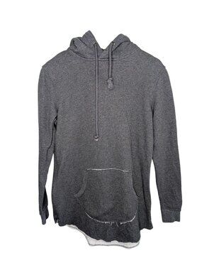Kith Classics Pinnacle 400 GSM Gray Cotton Hoodie Raw Hem Small